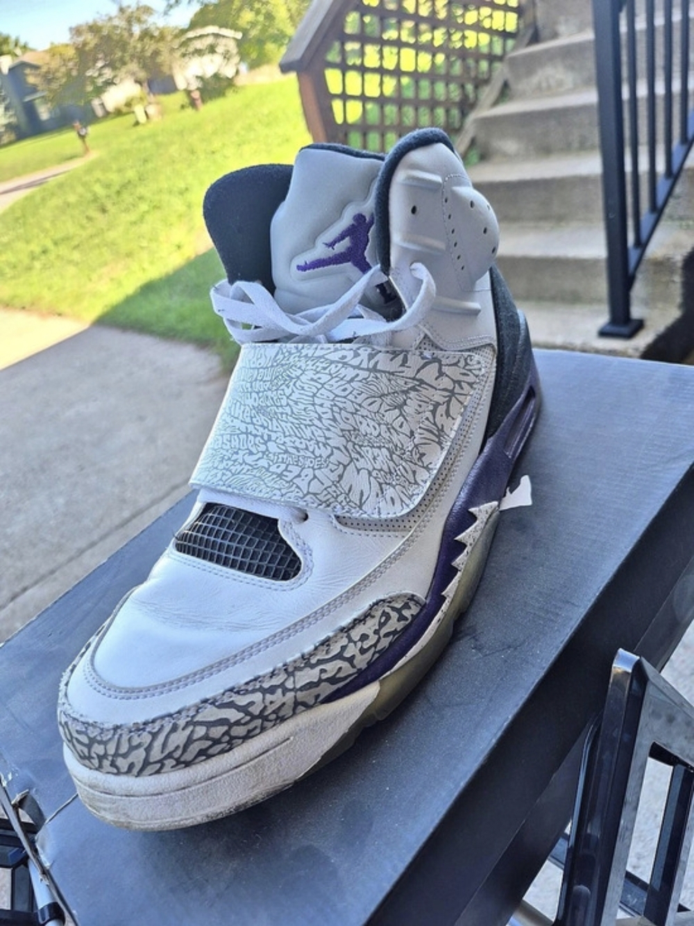 Air Jordan 3 Men's Sneakers US 12 White & Purple